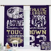 Rthletic League American Football Curtains Pocket top Curtain Thermal Insulated Curtain for -Set of 2 Panels(W:160cm*L:160cm)