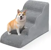 OKSTENCK 4-Step Pet Stairs High Density Foam Extra Wide Dog Steps Suitable for Bed and Sofa, Memory Sponge with Strong Resilience Easy to Disassemble and Washable，Bottom Anti Slip.