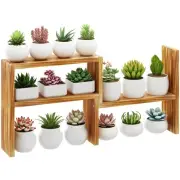 Small Table Top Plant Shelf,3 Tiered Windowsill Wood Plant Stand Indoor,Narro...