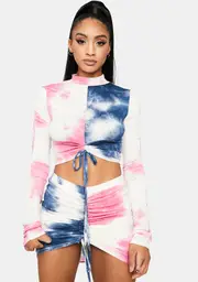 Sour Then Sweet Tie Dye Ruched Skirt Set