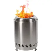 Tabletop Smokeless Fire Pit with Bag and Poker - 5.5 in - Silver by Sunnydaze