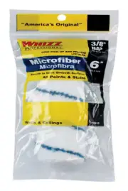 Whizz 70015 Blue/White Microfiber Jumbo Mini Paint Roller Cover 6 Wx3/8 Nap in.