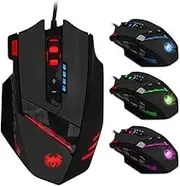 Gaming Mouse, 12 Programmable Buttons, RGB PC Mouse, 4000 DPI Ergonomic Mouse with Cable, USB Computer Mouse for Pro Gamer, Black