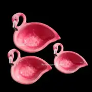 Set of 3 Tropical Pink Flamingo Melamine Nesting Serving Bowls New