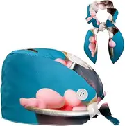 [YTYVAGT] Scrub Caps Women,Scrub Hats Suitable for Women,a Puppy in Bath and Dog Pattern