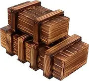 INOOMP 2Pcs Wooden Puzzle Box Brain Teaser for Adults for Cards Cash Storage for Boys for Christmas Birthday Presents