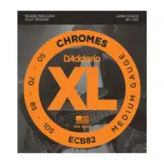 D'Addario ECB82 XL Chromes Flat-Wound Bass Strings, Medium 50-105, Long Scale