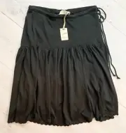 Fossil Womens Black Skirt Sweater Knit Crochet Edge Small S NEW NWT