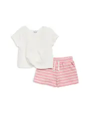 Splendid Girls' Broadwalk Tee & Striped Shorts Set - Little Kid