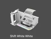 Antec RGB Adjustable Shift PCI Vertical GPU Bracket PCI-E 4.0 Riser Cable white (190mm) for 4090 & 7900 XTX Cards. E-ATX, ATX, Case. 4 PCI required