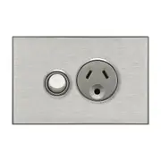 Clipsal Saturn Series Single Lighting Powerpoint 10Amp Horizontal Switch Socket Outlet Horizon Silver - 4015L-HS