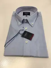 Charles Tyrwhitt Mens Sky Plain Slim Fit Short Sleeve Washed Oxford Shirt Medium