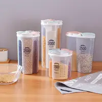 在飛比找momo購物網優惠-【PS Mall】五穀雜糧透明密封罐廚房收納盒帶蓋豆子食品級