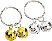 BRDTKUGV 2 Pcs Cat and Dog Collar Bells, Extra Loud Gold Double Bells for Collar Decoration and Training, Tracker Bellss for Pets, Alert Birds and Wildlife,for Dogs and Cats(Gold, Silver)
