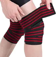 Gym Knee Sleeves - Portable Weight Lifting Knee Wraps | Work out Knee Support, Knee Straps, Knee Compression Sleeve, Gym Knee Brace for Weightlifting