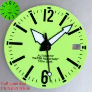 29mm Watch Dial Green Full Lume Fit NH35 NH36 Automatic Movement Diver Men Watch