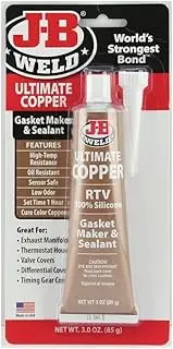 J-B Weld 32325 Ultimate Copper High Temperature RTV Silicone Gasket Maker and Sealant - 3 oz. - Copper