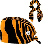 [YTYVAGT] Scrub Caps Women,Scrub Hats Suitable for Women,Animal Zebra Texture Abstract Pattern