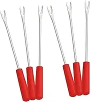 HOLIDYOYO BBQ Skewers Forks Set 6pc Stainless Steel Cheese Melting Forks Corn Skewers
