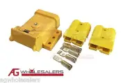 YELLOW ANDERSON PLUG MOUNTING KIT 50A WITH 2 PLUGS MOUNT COVER DUST CAP EXTERNAL