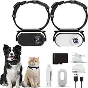 Cat cam Pro, 2025 New 170°Wide Angle Camera Collar, Waterproof 1080p Pet Action Camera with Wireless Collar Mount, Mini Sport Cam for Record Dog & Cat Adventures(Black+White,128G)