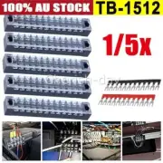 1-5x Dual Row 12 Positions 600V 15A Screw Terminal Block Terminal Barrier Strip