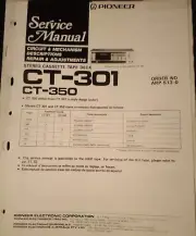 Pioneer CT-301 CT-350 Cassette Tape Deck Service Manual ARP-513-0 Original