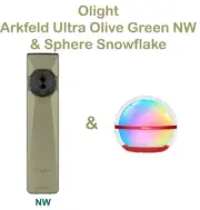 Olight Arkfeld Ultra Olive Green NW 3-in-1 EDC Flashlight & Sphere Snowflake Red
