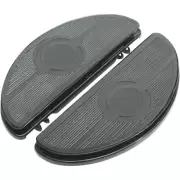 Drag Black Half-Moon Floorboards w/ Vibration Insert Harley Touring Softail FLD