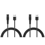 2Pcs 5V 1A USB Shaver Charger Cord for QP2724 QP2834 QP1924 MG9520 Electric Shaver Trimmer Charger Cable Black
