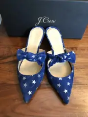 J Crew Star Suede Tie Slude Heels Sz 7.5
