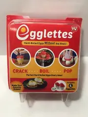 Egglettes As Seen On TV Hard Boiled Eggs Without The Shell Set Of 4 New