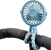 Tktouci Portable Pram Fan | Clip On Fan | Handheld Desk Cooling | 360° Rotate | Flexible Tripod | With 3 Speeds | Battery Powered/USB Rechargeable | For Bedroom, Car Seat, Travel, Camping | 3 Colors
