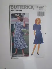 VTG Butterick Sewing Pattern 5361 Fitted Slightly Flared Dress 18-20-22 UNCUT