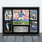 Kevin De Bruyne Man City FC Autographed Collage Photos Poster. Great Memorabilia