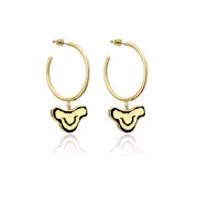 Couture Kingdom - Disney - The Lion King Simba Hoop Earrings Yellow Gold