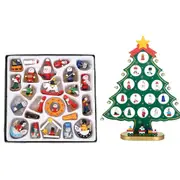 2pcs Tabletop Wooden Christmas Tree Decoration 24 Days Countdown Blind Box for Xmas Party Decor-Each of Style