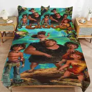 v2533 Bed Sheets Bedding The Croods Cartoon Bedding Sets Ultra Soft Skin-Friendly Duvet Cover 3 Piece, Cute Comforter Cover Bed Set for Boys Girls Ki