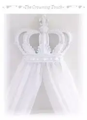 Girls / Boys Nursery Crib White Bed Crown Canopy with Sheers/Sweet Table Party