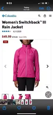 Columbia - Women's Switchback III Jacket - Size S PINK