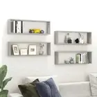 Concrete Grey Wall Cube Shelves Set of 4 80x15x26.5 cm Engineered Wood Storage