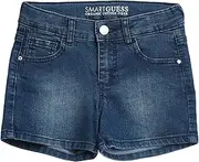 [GUESS] Girls' Big Organic Stretch Denim 5 Pocket Short, Middle Wash, 14