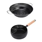 Nonstick Deep Fryer Pot Fry Pot with Oil Drip Drainer Rack Universal Milk Warmer
