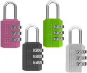 4 Pcs Combination Lock for Locker, 3 Digit Combination Padlock, Waterproof and R
