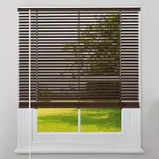 Kokorona Cordless Mini Blinds Horizontal Venetian Blinds Vinyl Window Shades Light Filtering Privacy Room Darkening Blinds for Bedroom, Kitchen, Office, 24" W X 64" H, Brown