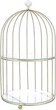 Alipis Gold Cake Stands with Bird Cage Decoration, Metal Cupcake Stand Dessert Serving Tray Decorative Vanity Tray for Baby Shower Wedding Birthday Party B