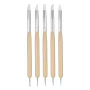 5 Pcs Silicone Clay Sculpting Tool Double-Ended for DIY Handicraft, Wood