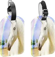 [WOSHJIUK] Luggage Tags,2 Pack Labels Suitcase Tags,Prairie Unicorn Rainbow,Luggage Tags Privacy Protection Travel Bag Tag