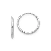 Finest Gold 13 mm 14K White Gold Madi K Endless Hoop Earrings, Pair