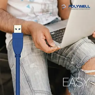 POLYWELL USB3.0 Type-A公對Micro-B公 25公分~2米 傳輸線 5Gbps 寶利威爾 台灣現貨